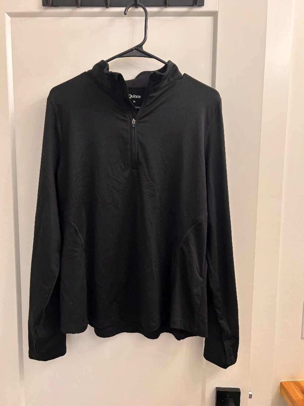 Quince Black Quarter-Zip Pullover – Size XL